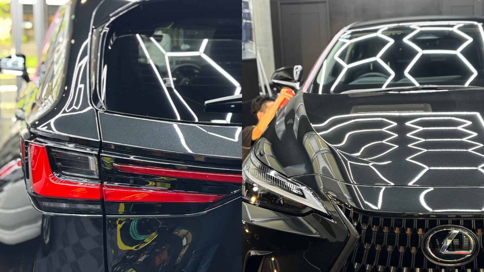 LEXUS NX350 グラファイトブラックガラスフレークにLUXIA5